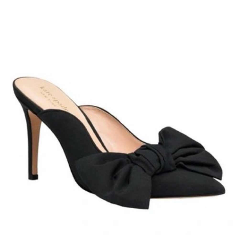 KATE SPADE
Sheela Satin Bow Pumps Mules In Black